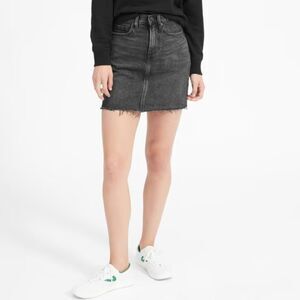 Everlane Charcoal Washed Denim Mini Skirt